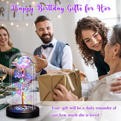 Great Mother's Day Rose Gifts for Mom Grandma Wife, Birthday Gifts for Women, Mothers Day Mom Gifts from Daughter Son, Enchanted Galaxy Roses Flower Gifts, Light Up Purple Rose Gifts for Her Women-Back to results-ridibi