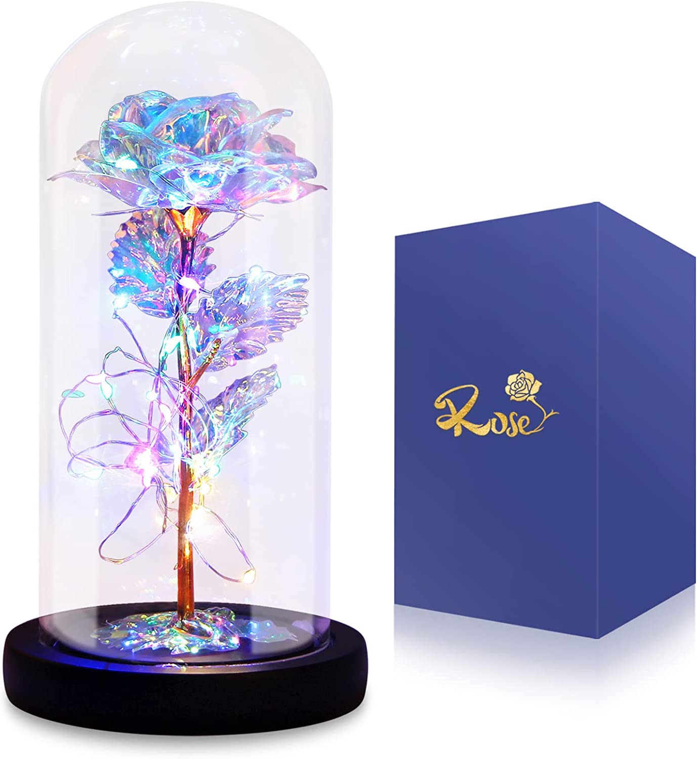 Great Mother's Day Rose Gifts for Mom Grandma Wife, Birthday Gifts for Women, Mothers Day Mom Gifts from Daughter Son, Enchanted Galaxy Roses Flower Gifts, Light Up Purple Rose Gifts for Her Women-Back to results-ridibi