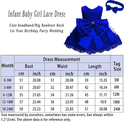 Baby Girls Ruffle Lace Backless with Headwear,Bowknot Flower Dresses Pageant Party Wedding Baby Girl Dress-Dress-ridibi