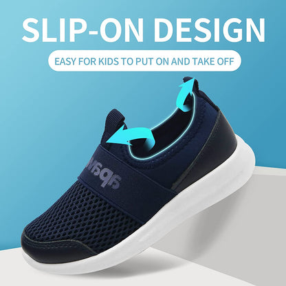 Boys Girls Sneakers Kids Lightweight Slip On Running Shoes Pink/Blue/Navy/Black Walking Shoes Breathable Tennis Shoes for Toddler/Little Kids/Big Kids-Sneakers-ridibi