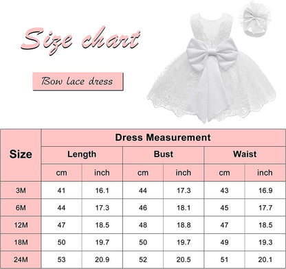 Baby Girls Ruffle Lace Backless with Headwear,Bowknot Flower Dresses Pageant Party Wedding Baby Girl Dress-Dress-ridibi