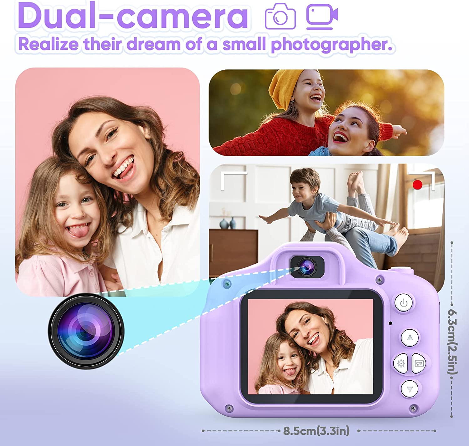 Kids Selfie Camera, Christmas Birthday Gifts for Girls Age 3-9, HD Digital Video Cameras for Toddler, Portable Toy for 3 4 5 6 7 8 Year Old Girl with 32GB SD Card-Pink-Video & DVD Players-ridibi