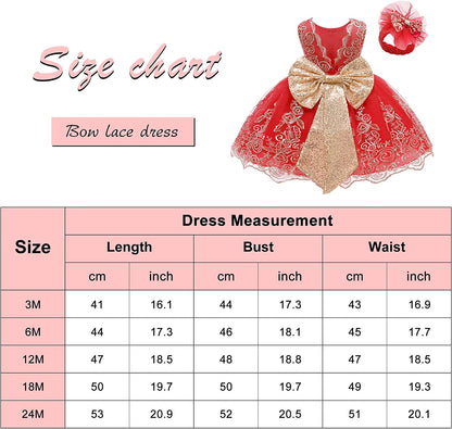 Baby Girls Ruffle Lace Backless with Headwear,Bowknot Flower Dresses Pageant Party Wedding Baby Girl Dress-Dress-ridibi