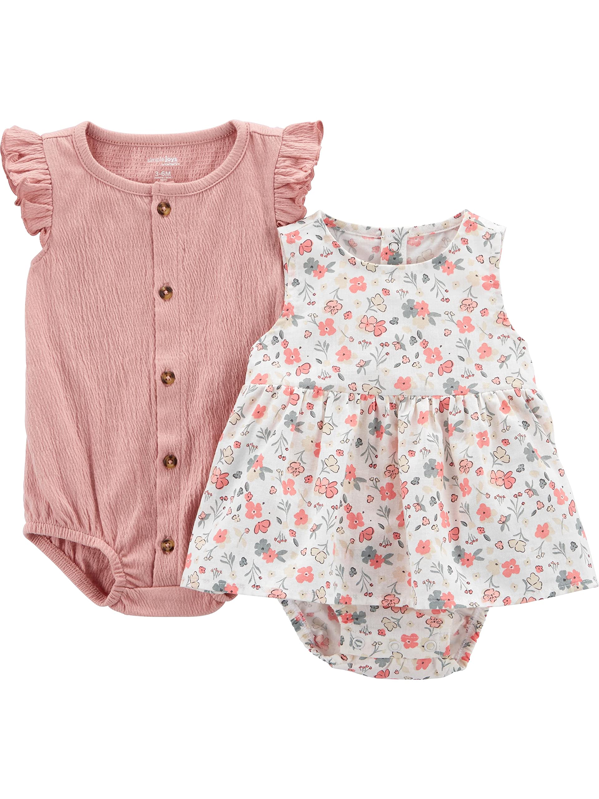 Carter's Baby Girls Sleeveless Rompers-Rompers-ridibi