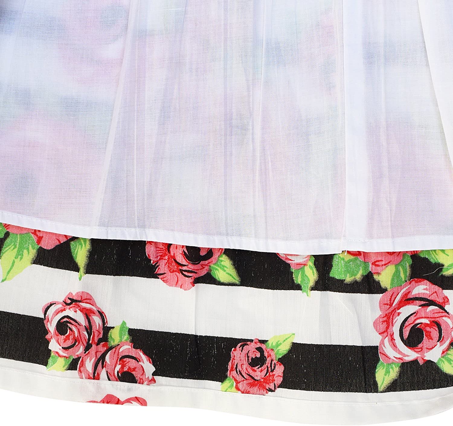 Girls Dress Rose Flower Double Bow Tie Party Sundress-Dress-ridibi
