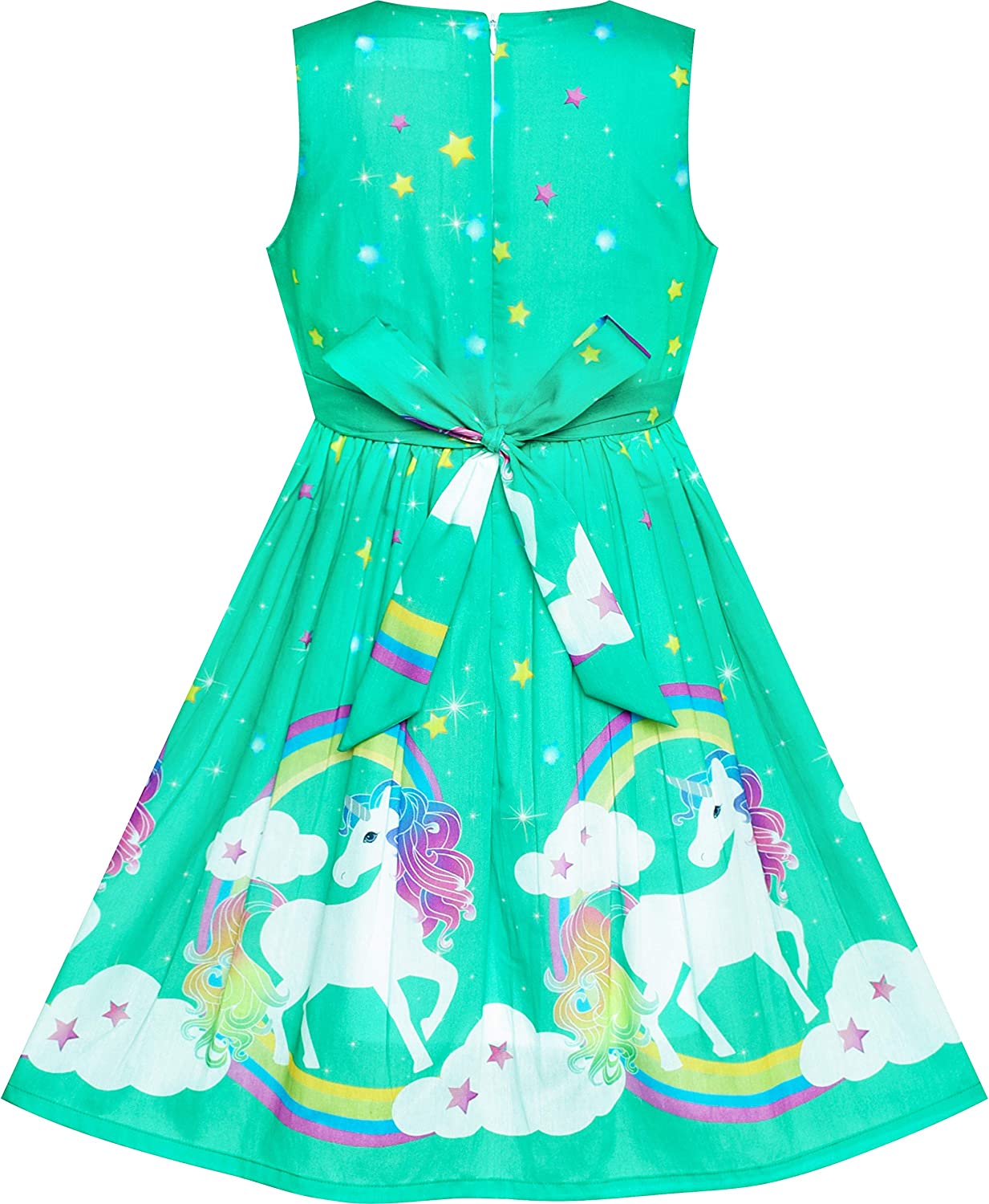 Girls Dress Rose Flower Double Bow Tie Party Sundress-Dress-ridibi