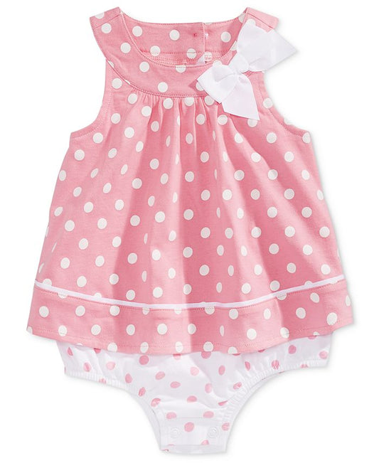 Baby Girls Dotted Cotton Sunsuit 6-24m-Kids-ridibi