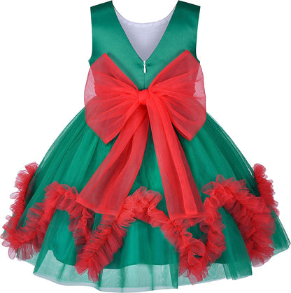Sunny Fashion Flower Girls Dress Blue Belted Wedding Party Bridesmaid Size 4-12-Dress-ridibi