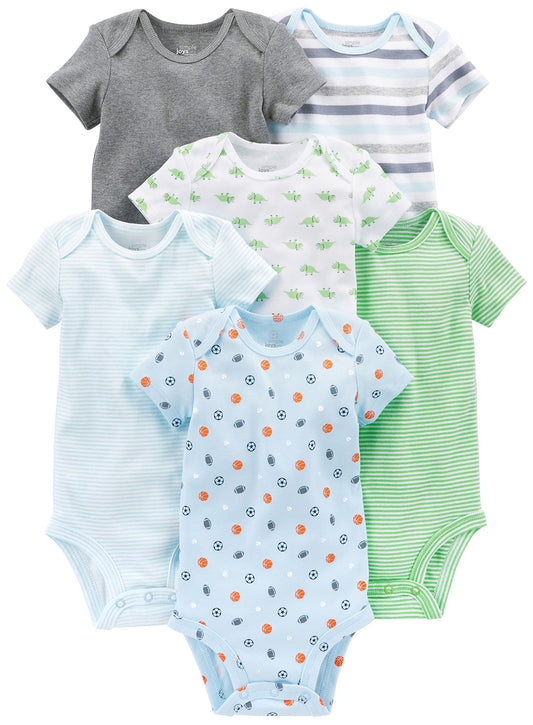 Carter's Baby Boys' Short-Sleeve Bodysuit, Pack of 6-Bodysuits-ridibi