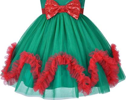 Sunny Fashion Flower Girls Dress Blue Belted Wedding Party Bridesmaid Size 4-12-Dress-ridibi