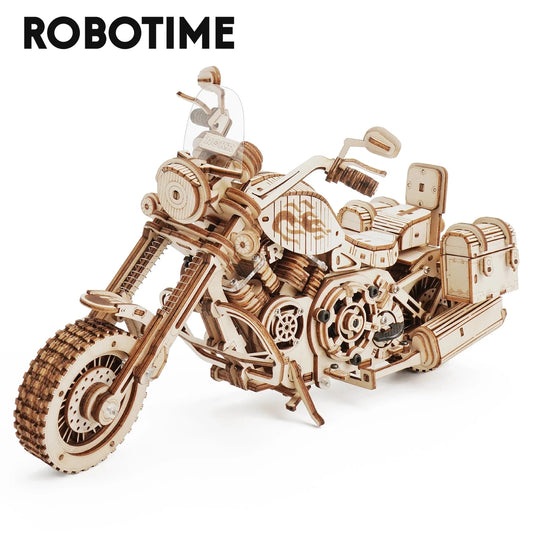 Robotime Rokr Cruiser Motorcycle DIY Wooden Model 420 Pcs Building Block Kits Funny Toys Gifts For Children Adults-Toys-ridibi