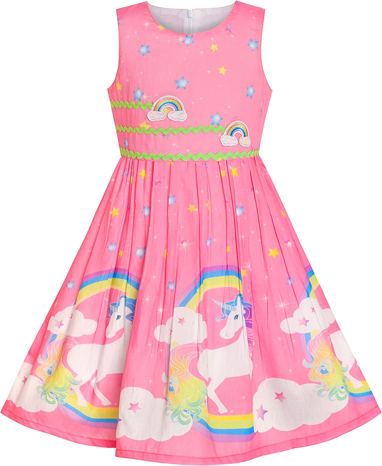 Girls Dress Rose Flower Double Bow Tie Party Sundress-Dress-ridibi