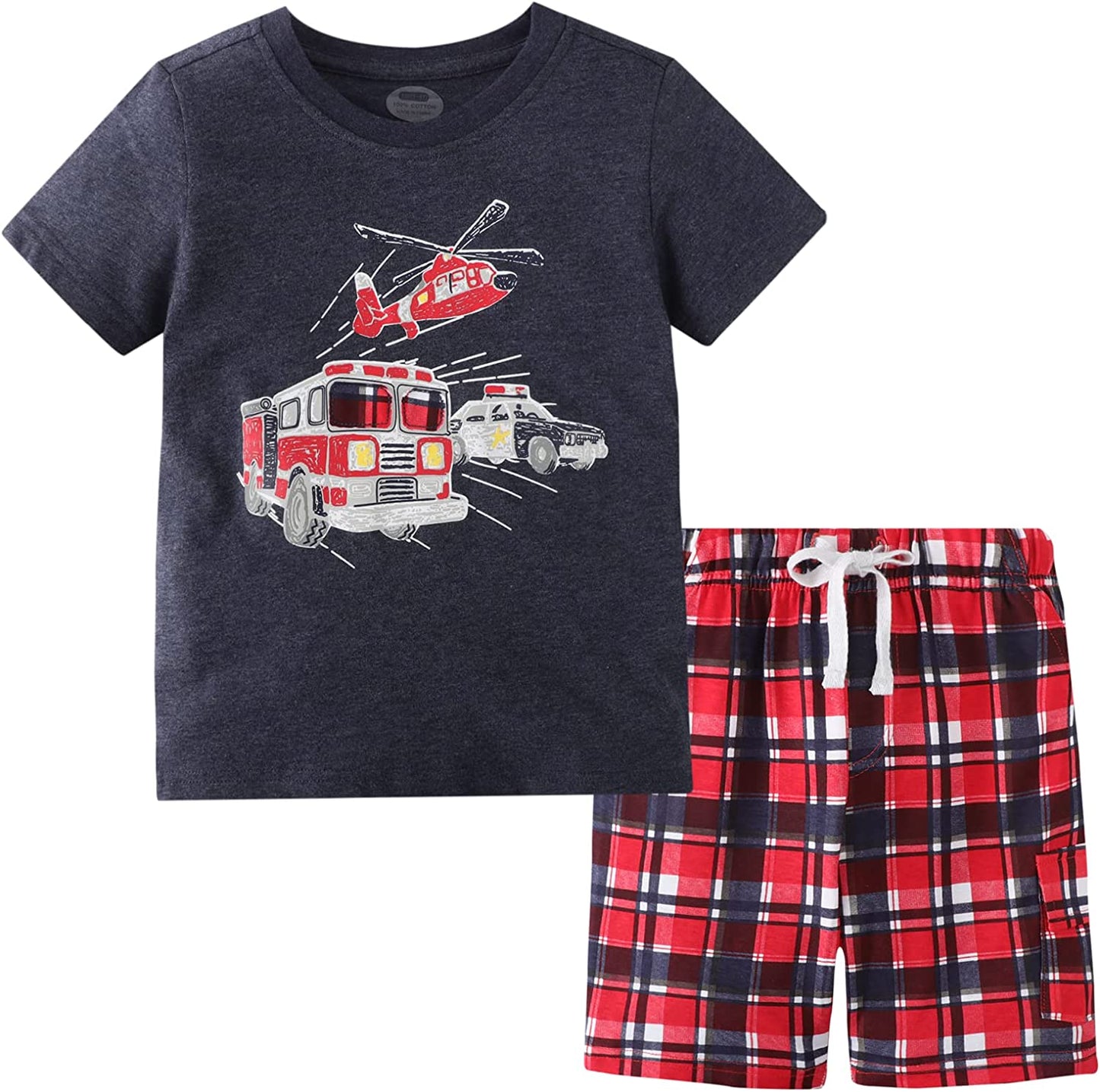 Toddler Boy Clothes Kids Summer Outfits Shirt Short Sets 2-7T-Short Sets-ridibi