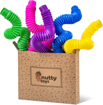 nutty toys 8 pk Pop Tubes Sensory Toys (Large) Fine Motor Skills & Learning Toddler Toy for Kids, Top ADHD & Autism Fidget 2023 Best Preschool Boy Girl Gifts Idea Unique Toddler Easter Basket Stuffers-Back to results-ridibi