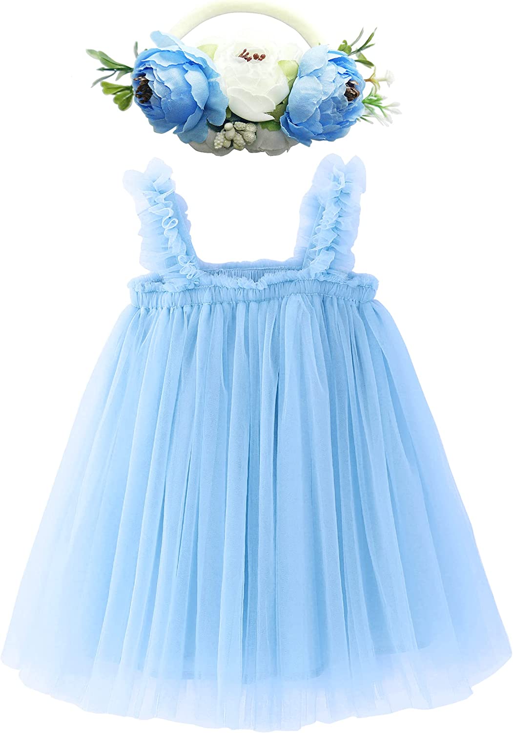 Dress for Toddler Girls,Baby Girl skirt set with flower headband-Dress-ridibi