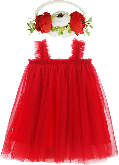 Dress for Toddler Girls,Baby Girl skirt set with flower headband-Dress-ridibi