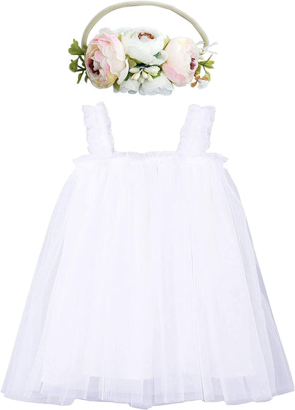 Dress for Toddler Girls,Baby Girl skirt set with flower headband-Dress-ridibi