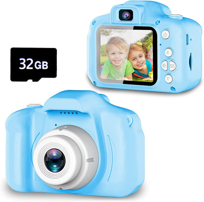 Kids Selfie Camera, Christmas Birthday Gifts for Girls Age 3-9, HD Digital Video Cameras for Toddler, Portable Toy for 3 4 5 6 7 8 Year Old Girl with 32GB SD Card-Pink-Video & DVD Players-ridibi