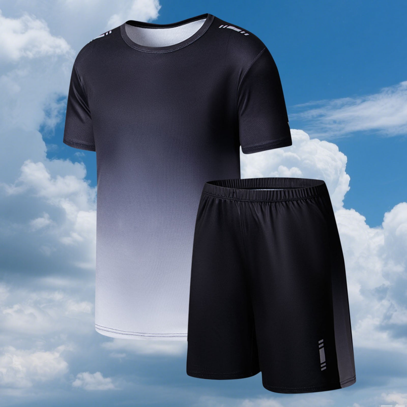 Amidoa Boys Summer Athletic 2 Piece Outfits Performance CrewNeck Short Sleeve and Active Casual Short Kids Clothing Set Gray Size 11