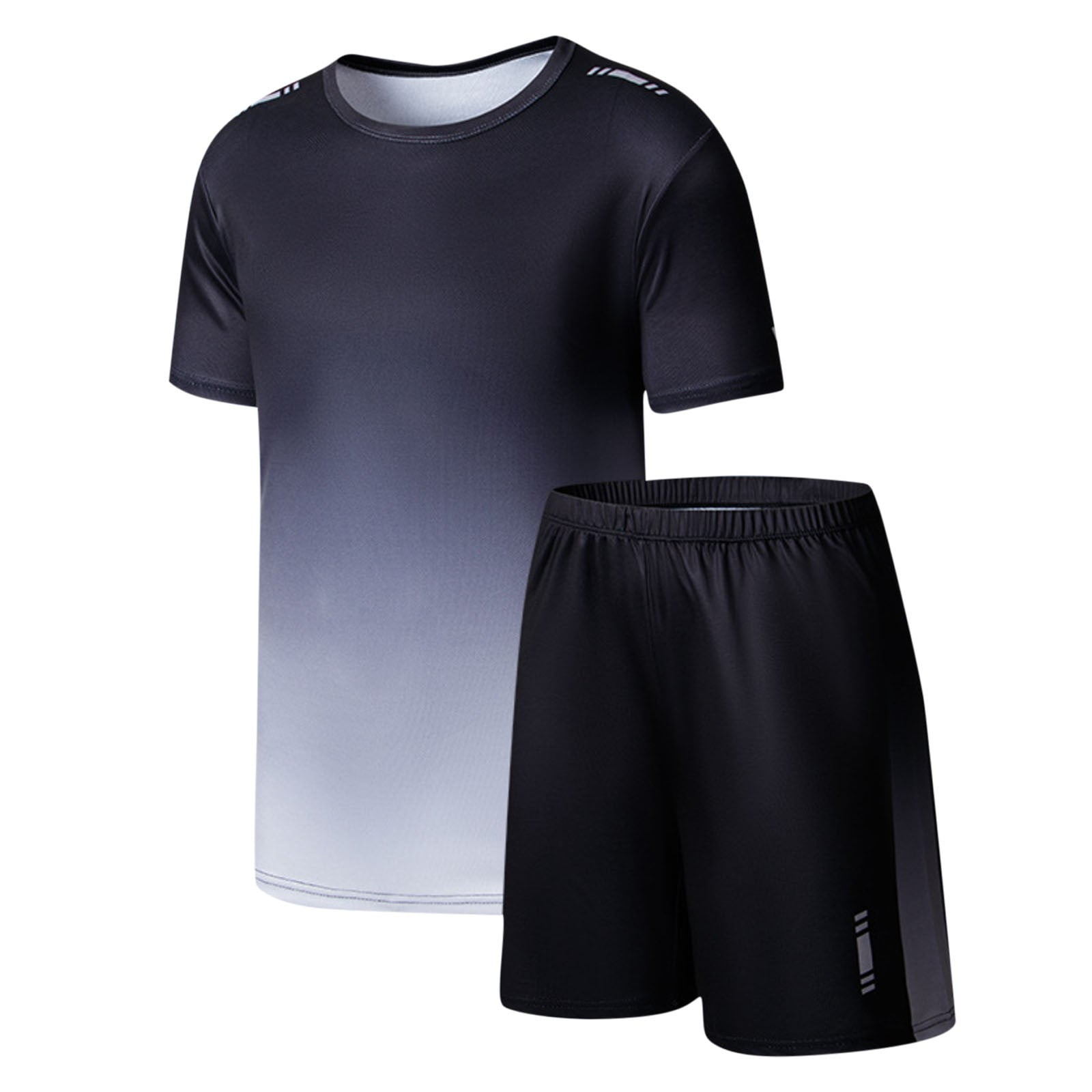 Amidoa Boys Summer Athletic 2 Piece Outfits Performance CrewNeck Short Sleeve and Active Casual Short Kids Clothing Set Gray Size 11 - Image 5