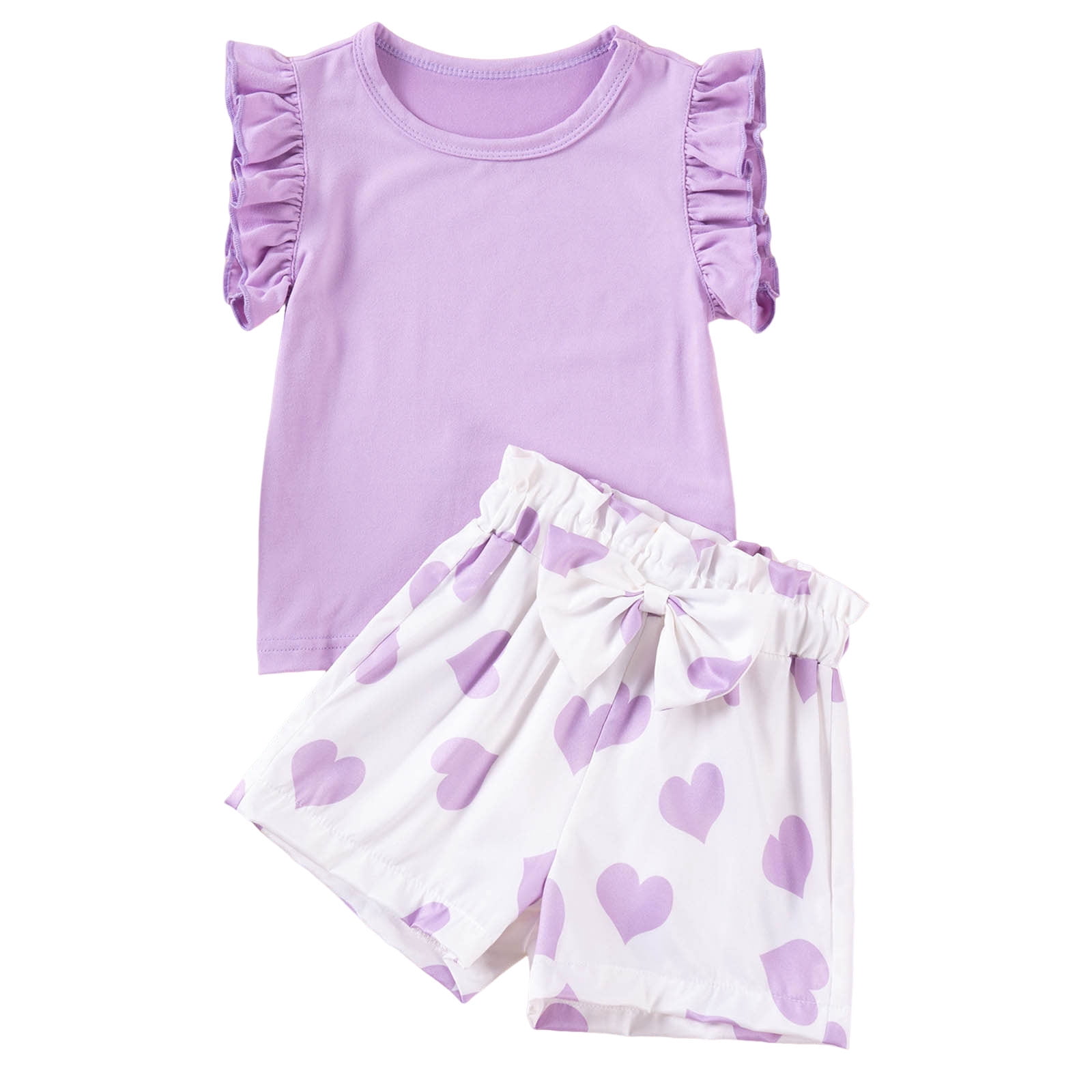 Baby Toddler Girls Floral Short Sleeve Tops T-Shirt Vest & Denim Shorts Set Kids 1T 2T 3T 4T 5T Clothes Summer Outfits Girls Summer Set 1-6 Years,1-2 Years
