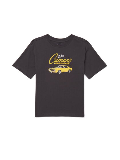 Camaro Boys Graphic Retro Print Tee with Short Sleeves, Sizes 4-18