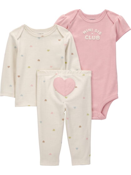 Carter's Child of Mine Baby Girl Outfit Set, 3-Piece, Sizes, 0/3-24 Months