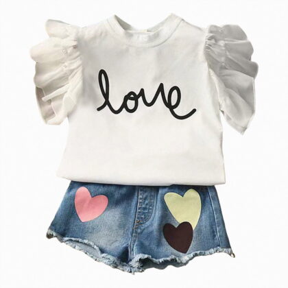 CAUYDY Toddler Girl Clothes Baby Summer Outfits Sleeveless Halter Top Ruffle Short Set Cute Kids Clothes Girls 1T 2T 3T 4T 5T 6T 7T (Sizes 4-5 Years,D01-White)