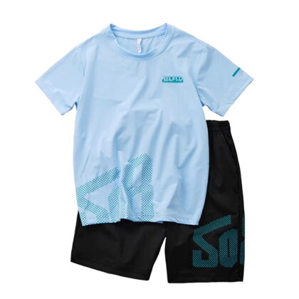 Ccpelsie Toddler Boy Clothes Kids Summer Cotton Outfits Shirt Short Sets for Little Boys Big Boys Casual Wear(Blue,6-7 Years)