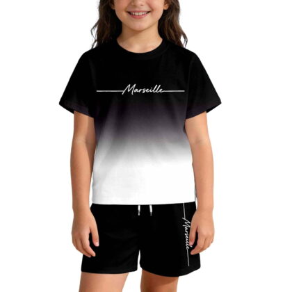 Cute Outfits For Girls Clothes Gradient Letter Print Boys Casual Two Piece Kids Clothing Sets