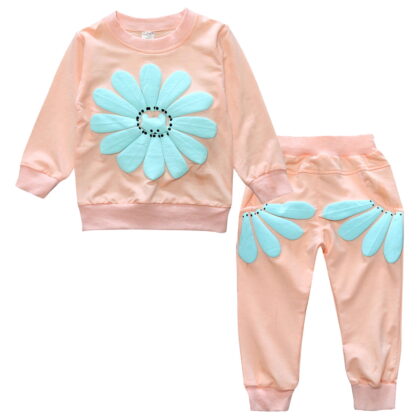 Dezsed Autumn Winter Kids Clothes Girls Daisy Print Pullover Long Sleeve Tops+Petal Pants Set Outfits Fashion Sport Suit 1-4T Girl Boutique Outfit