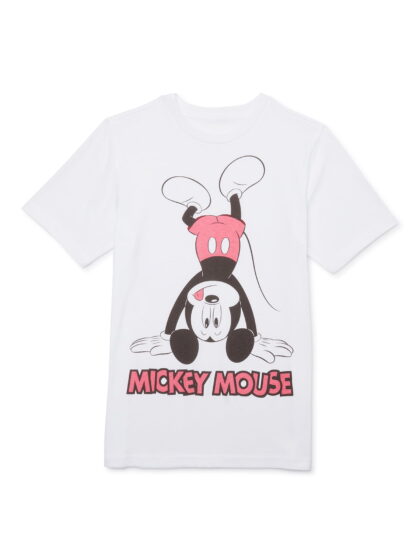 Disney Boys Mickey Mouse Upside Down, Crew Neck, Short Sleeve, Graphic T-Shirt, Sizes 4-18