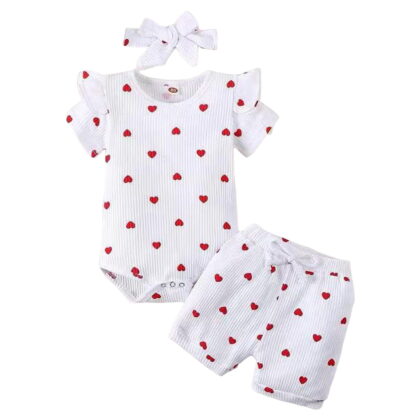 Durtebeua Girl' Clothing Sets 2Pcs Baby Girls Kids Cute T-Shirt Tops+Shorts Pants Outfits Summer Clothes,3-6 Months