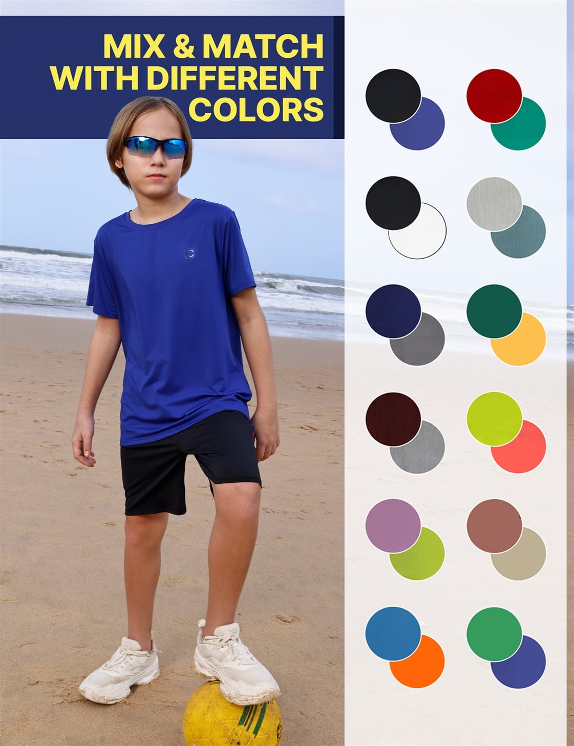 Essenclo Boys Athletic Shorts and Performance T-Shirt Crew Neck Boy Clothes Set, Summer Kids Outfit Size 3-16 (2 Pcs Set) - Image 5