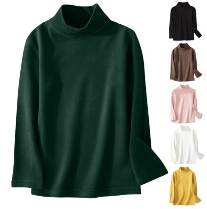 Fancifize Girls Boys Mock Turtleneck Long Sleeve Shirt Basic Base Casual Loose Tee Tops Fall Winter Trendy School Clothes for Kids