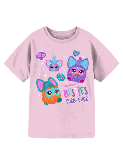 Furby Besties Girls Short Sleeve Graphic T-Shirt, Sizes 4-16