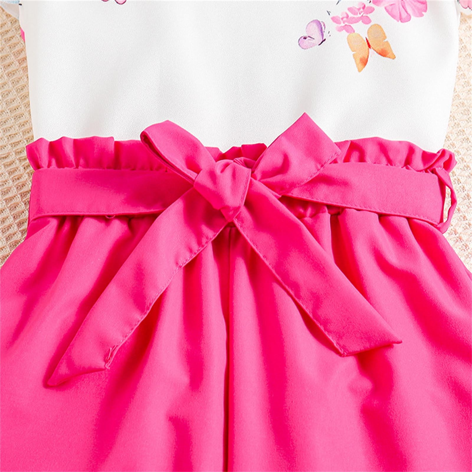 Gaexia Children Outfits Summer Girls' Clothing New Clothing for 8 12 Years Flying Sleeve Top Pants Suit Clothes Sets - Image 2