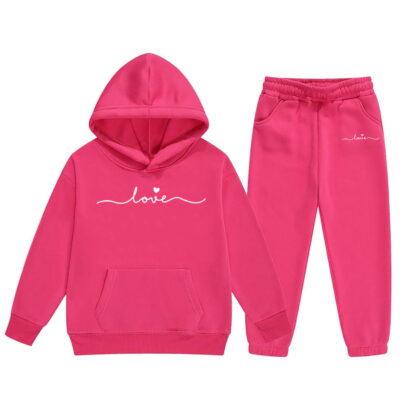 Gaexia Girls Clothes Size 6/7 Outfits Fall ,Girls Hoodie and Joggers Set Stylish Winter Outfit Comfy Casual Kids Clothes for Toddler to with Print