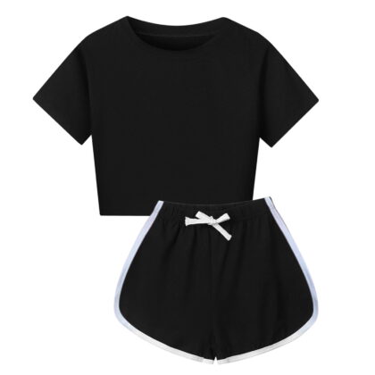 Girl Outfits Clothes Boys Short Sleeve Shirt Top Blouse Shorts Casual Two Piece Kids Clothing Sets