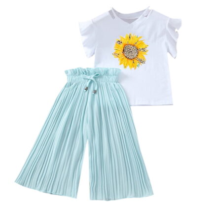 Girls Summer 2 Piece Outfits Kids Oversized T Shirts and Shorts Clothing Sets 5-14 Years Girls Summer Set 3-10 Years,3 Years