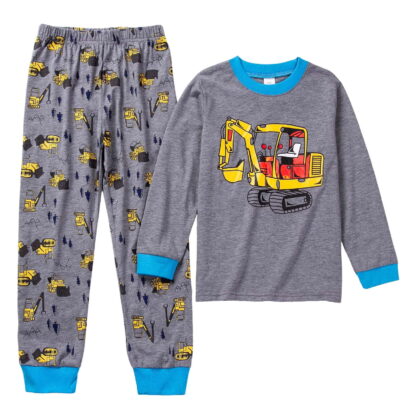 Gubotare Pajamas for Boys Two Piece Boys Pajamas Sets Pjs Toddler 2 Piece Long Sleeve Sleepwear Kids Clothes Sets Cartoon Print Shirts Size 4T 5T (Yellow,4-5 Years)