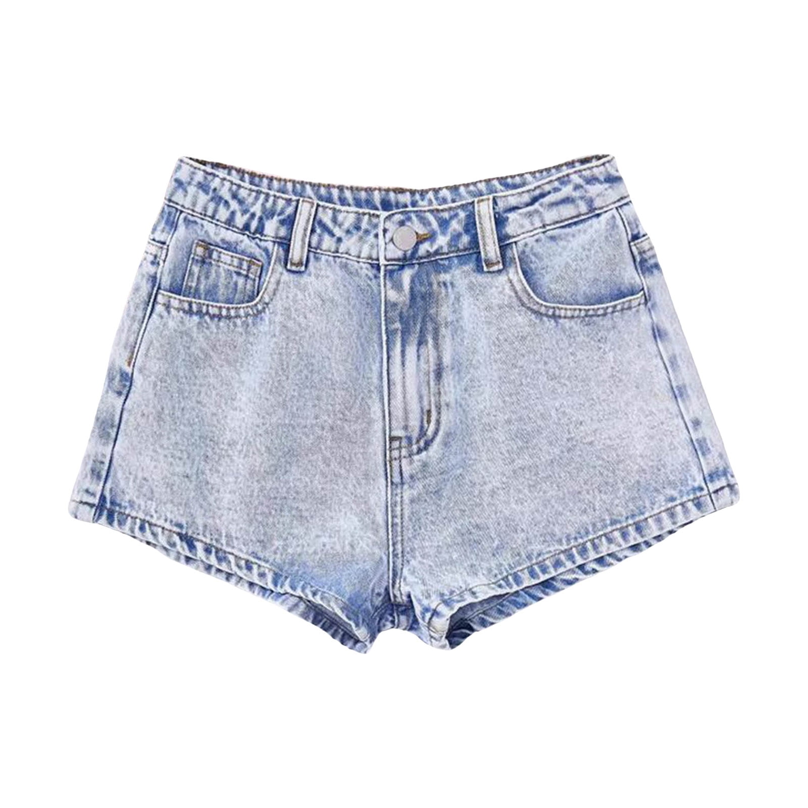 Jkety Girls Jeans Girls Jeans Shorts Denim Elastic Waist Bottom Trendy Cotton Summer Clothes for Kids Light Blue,13-14 Years - Image 3