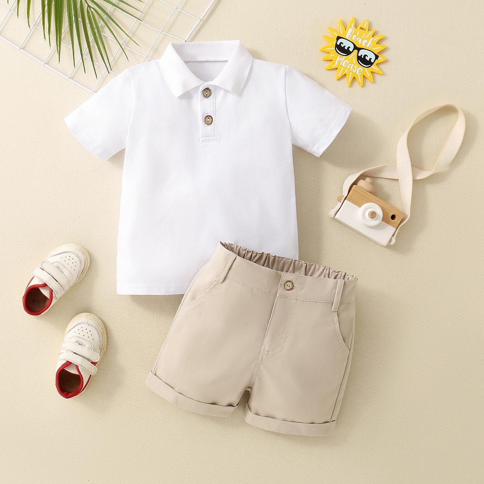 Kids Boy'S Clothing Solid T-Shirt And Shorts Set Crew Neck Boys Of Summer Spring Outfits 3-4 Years Cute Boy Clothing