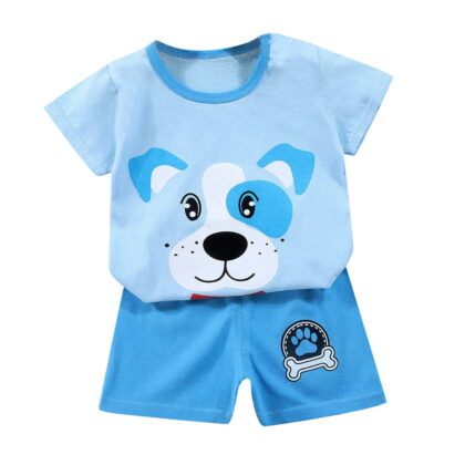 Kids Clothes Sets Boys Girls Crewneck Short Sleeve Print T-Shirt and Shorts Cute Clothes Outfits