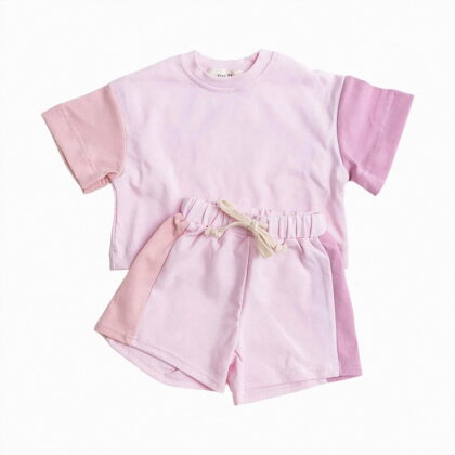kpoplk Toddler Girls Clothes 1T 2T 3T 4T 5T Summer Outfits Baby Kids Short Sleeve T-Shirt Tops & Shorts Sets(Pink,2-3 Y)