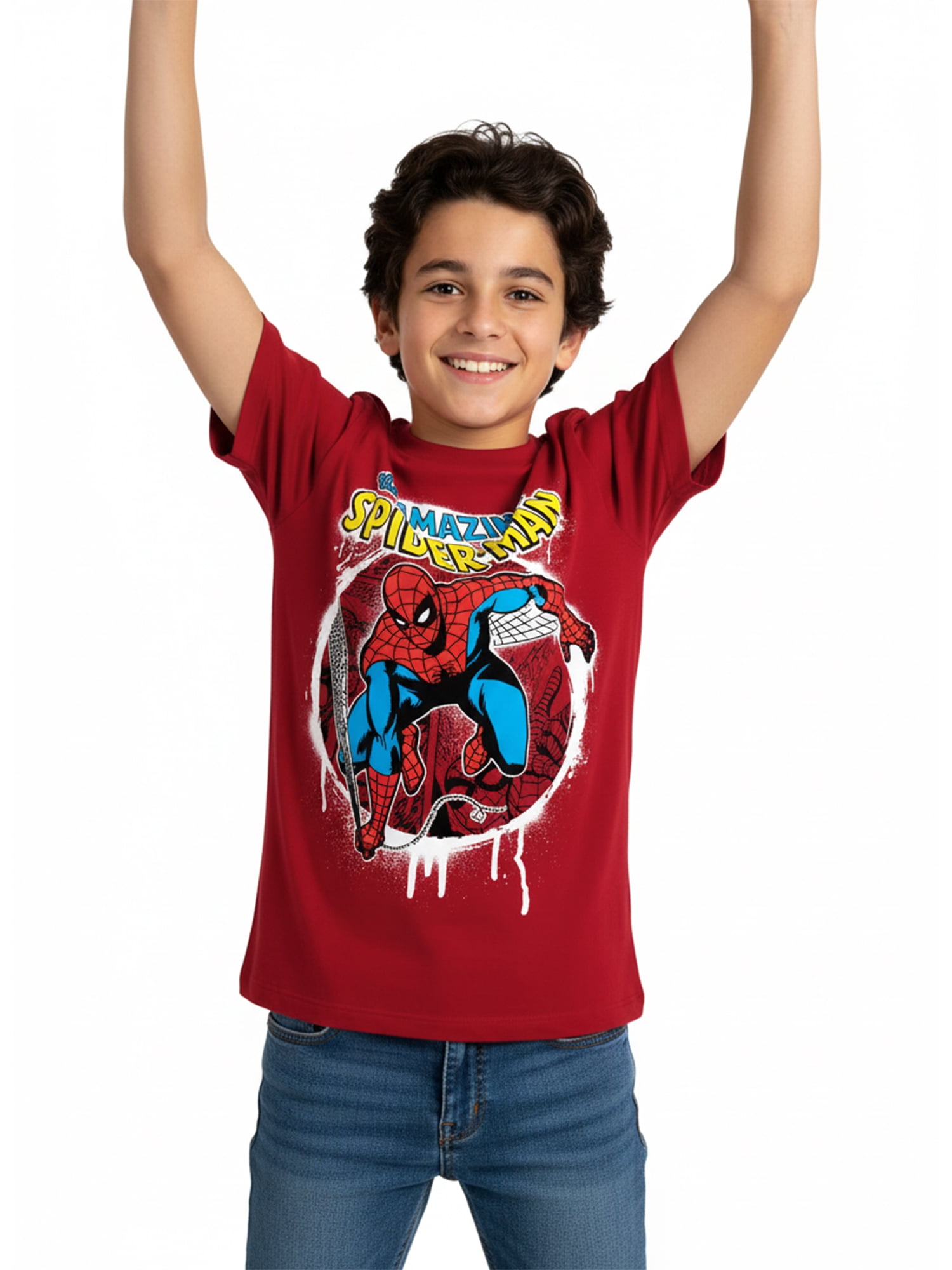 Marvel Boys' & Big Boys' Spider-Man City Slinger, Graphic T-Shirt, Sizes 4-18