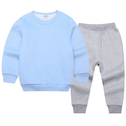 MEZZALL Boys Girls Sweatsuit Outfit Kid Solid Crewneck Sweatshirt Sweatpant 2Pcs Set Fall Winter Clothes 2-8 Years