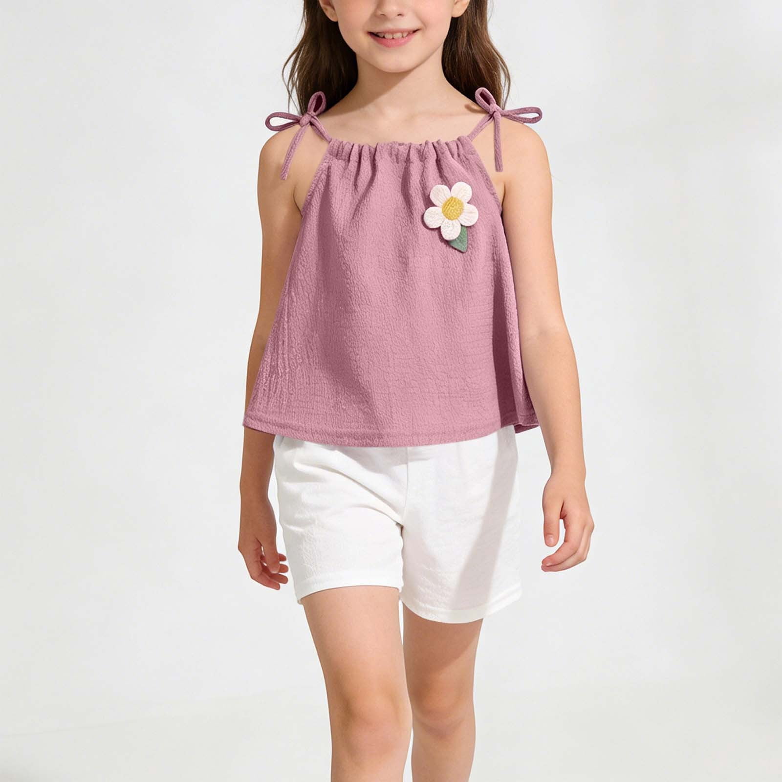 NAISIBABY Girls Outfit Sets Size 8, Fashion Cute Soft 2-Piece Camisole Tops and Shorts Kids Summer Clothing Sets (0-8T) - Image 5