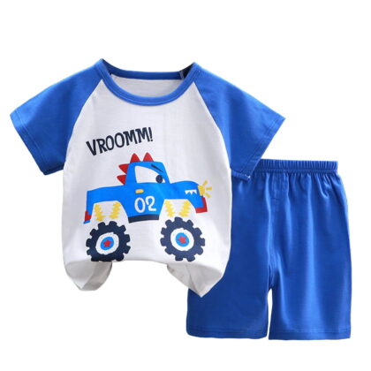 NIEWTR Toddler Baby Boy Outfits Summer Kids Short Sleeve Dinosaur T Shirts Tops Shorts Clothes for Boys For 18-24 Months 2t 3t 4t 5t 6t Children's Day Gift 2PCS Set ,3-9 Months