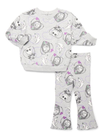 Nightmare Before Christmas Baby Girls Print Sweatshirt and Flared Leggings, 2-Piece, Sizes 0M-24M